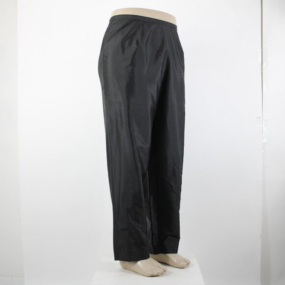 Sutton Studio $69 Sz 18 x 29 Black Unlined Button Closure 100% Silk Pant - Picture 6 of 16